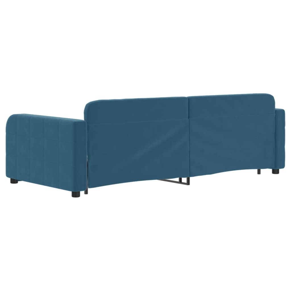Divano Letto con Letto Estraibile Blu 90x200 cm in Velluto 3196928