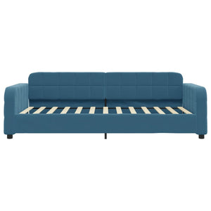 Divano Letto con Letto Estraibile Blu 90x200 cm in Velluto