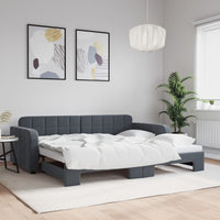 Divano Letto con Letto Estraibile-Sofa Letto-Daybed Grigio Scuro 90x200cm Velluto 912397