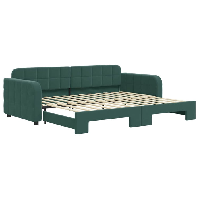 Divano Letto con Letto Estraibile Verde Scuro 90x200cm Velluto 3196931