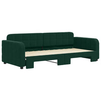 Divano Letto con Letto Estraibile-Sofa Letto-Daybed Verde Scuro 90x200cm Velluto 148856
