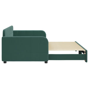 Divano Letto con Letto Estraibile Verde Scuro 90x200cm Velluto 3196931