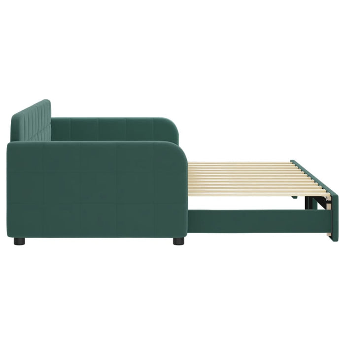 Divano Letto con Letto Estraibile Verde Scuro 90x200cm Velluto 3196931