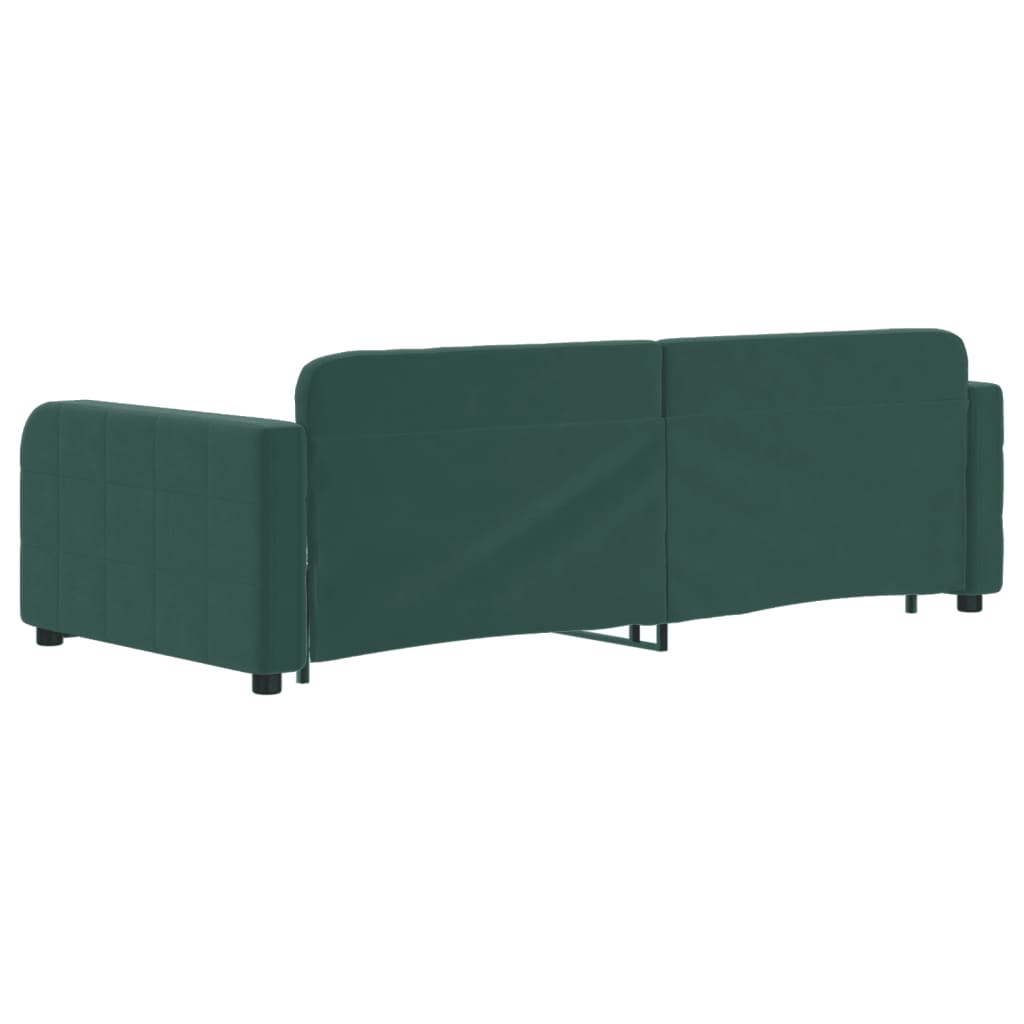 Divano Letto con Letto Estraibile Verde Scuro 90x200cm Velluto 3196931