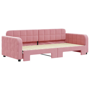 Divano Letto con Letto Estraibile Rosa 90x200 cm in Velluto 3196932