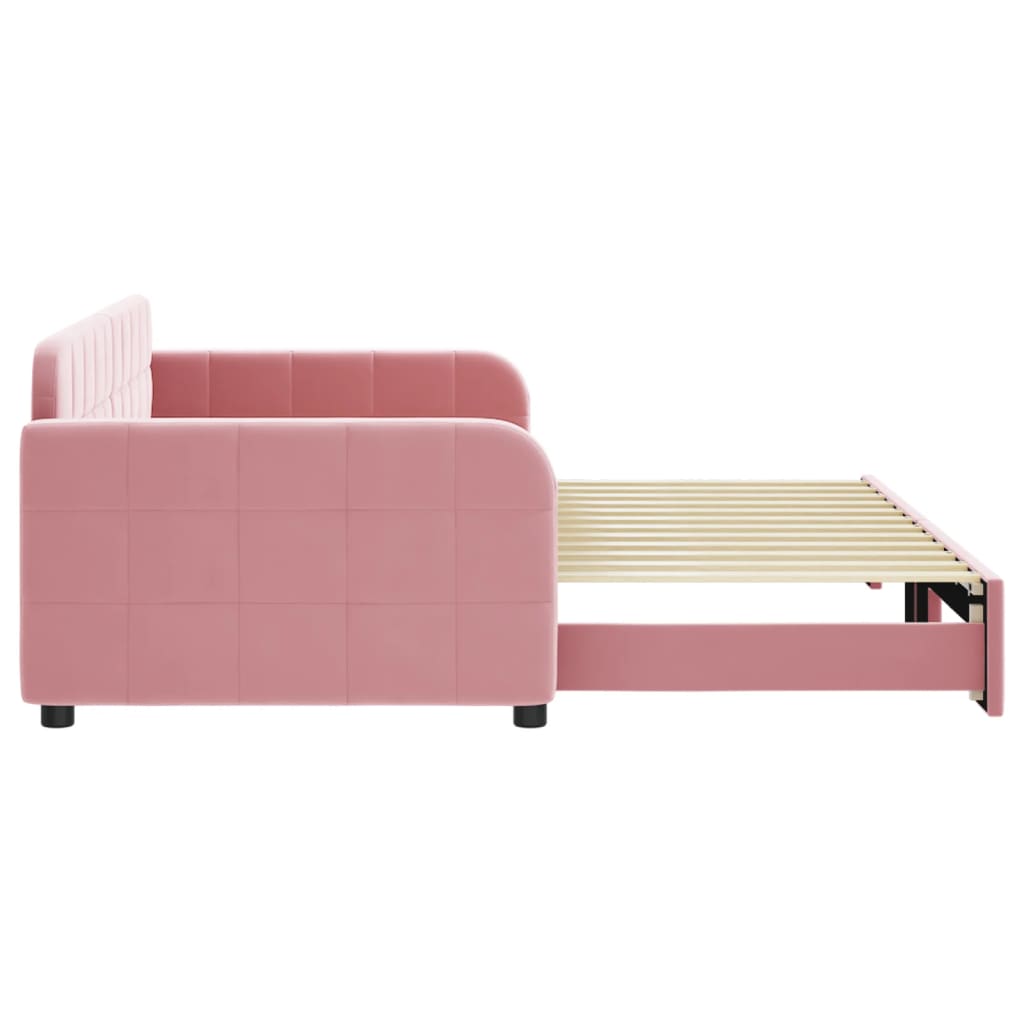 Divano Letto con Letto Estraibile Rosa 90x200 cm in Velluto 3196932
