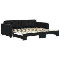 Divano Letto con Letto Estraibile-Sofa Letto-Daybed Nero 90x200 cm in Velluto 703227
