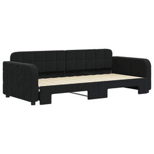 Divano Letto con Letto Estraibile-Sofa Letto-Daybed Nero 90x200 cm in Velluto 703227