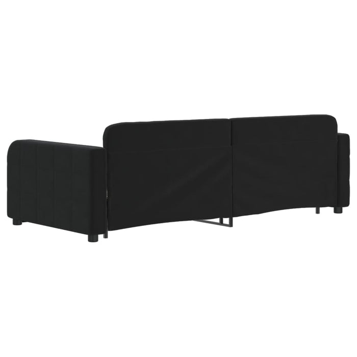 Divano Letto con Letto Estraibile-Sofa Letto-Daybed Nero 90x200 cm in Velluto 703227