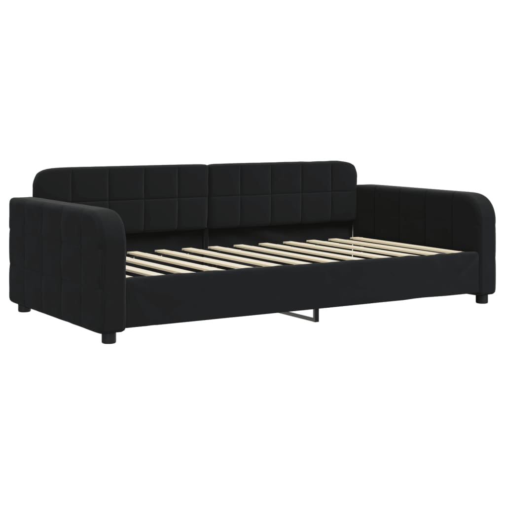 Divano Letto con Letto Estraibile-Sofa Letto-Daybed Nero 90x200 cm in Velluto 703227