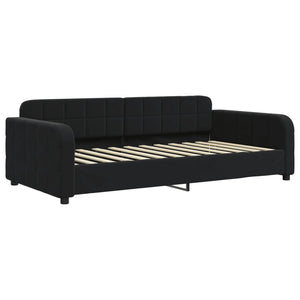 Divano Letto con Letto Estraibile-Sofa Letto-Daybed Nero 90x200 cm in Velluto 703227