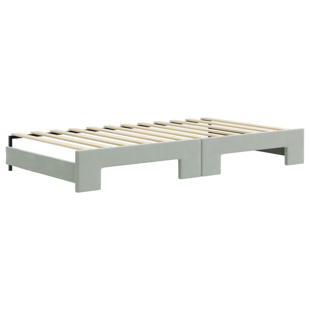 Divano Letto con Letto Estraibile-Sofa Letto-Daybed Grigio Chiaro 100x200 Velluto 932509