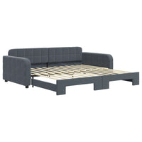 Divano Letto con Letto Estraibile Grigio Scuro 100x200 Velluto