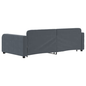 Divano Letto con Letto Estraibile Grigio Scuro 100x200 Velluto