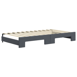 Divano Letto con Letto Estraibile Grigio Scuro 100x200 Velluto