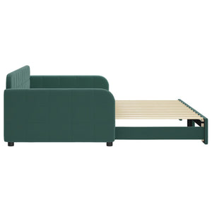 Divano Letto con Letto Estraibile Verde Scuro 100x200cm Velluto 3196938