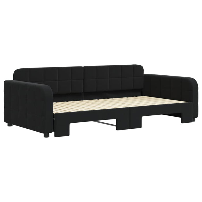 Divano Letto con Letto Estraibile Nero 100x200 cm in Velluto 3196940