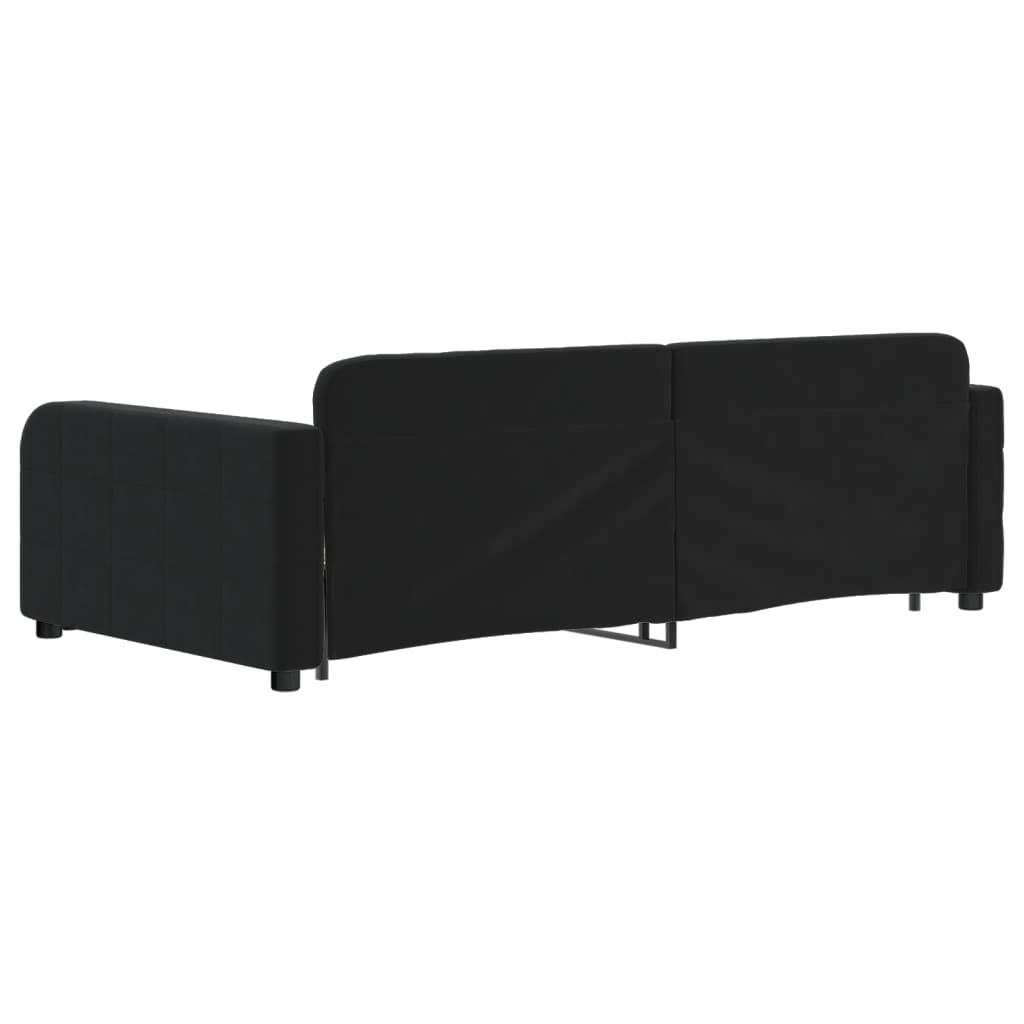 Divano Letto con Letto Estraibile-Sofa Letto-Daybed Nero 100x200 cm in Velluto 376154