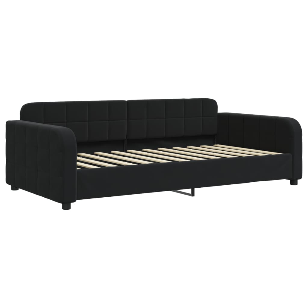 Divano Letto con Letto Estraibile-Sofa Letto-Daybed Nero 100x200 cm in Velluto 376154