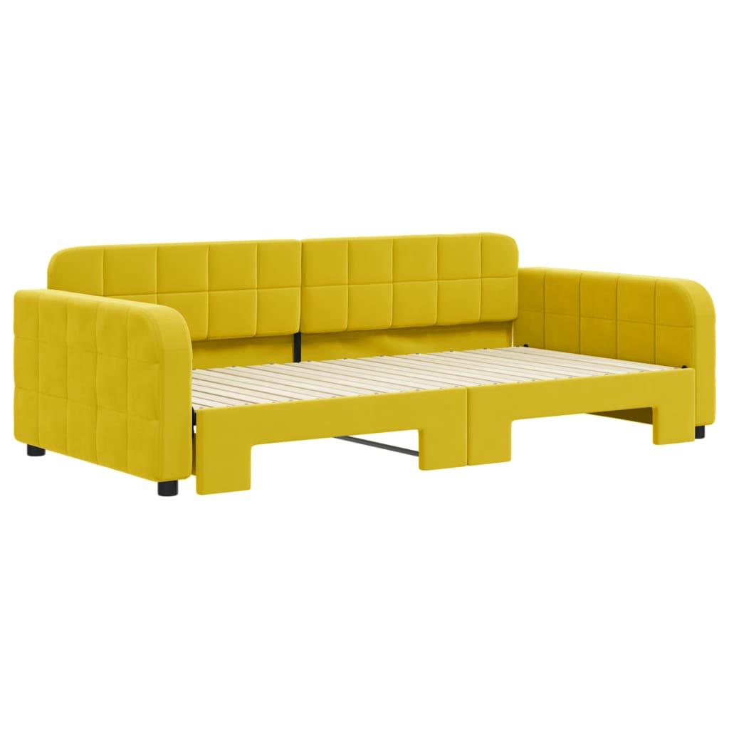 Divano Letto con Letto Estraibile Giallo 100x200 cm in Vellutocod mxl 130603