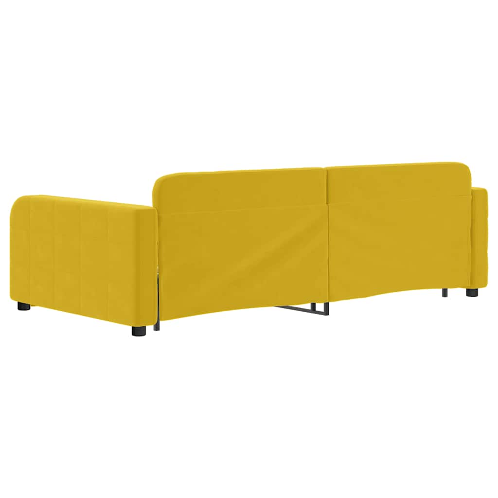 Divano Letto con Letto Estraibile-Sofa Letto-Daybed Giallo 100x200 cm in Velluto 564348