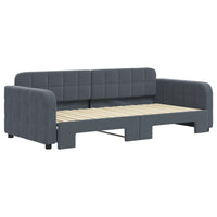 Divano Letto con Letto Estraibile Grigio Scuro 90x190cm Velluto 3196943