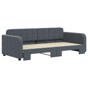 Divano Letto con Letto Estraibile Grigio Scuro 90x190cm Velluto 3196943