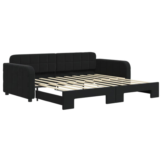 Divano Letto con Letto Estraibile-Sofa Letto-Daybed Nero 90x190 cm in Velluto 598700