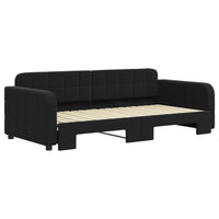 Divano Letto con Letto Estraibile Nero 90x190 cm in Velluto