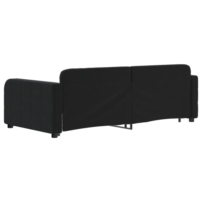 Divano Letto con Letto Estraibile Nero 90x190 cm in Velluto