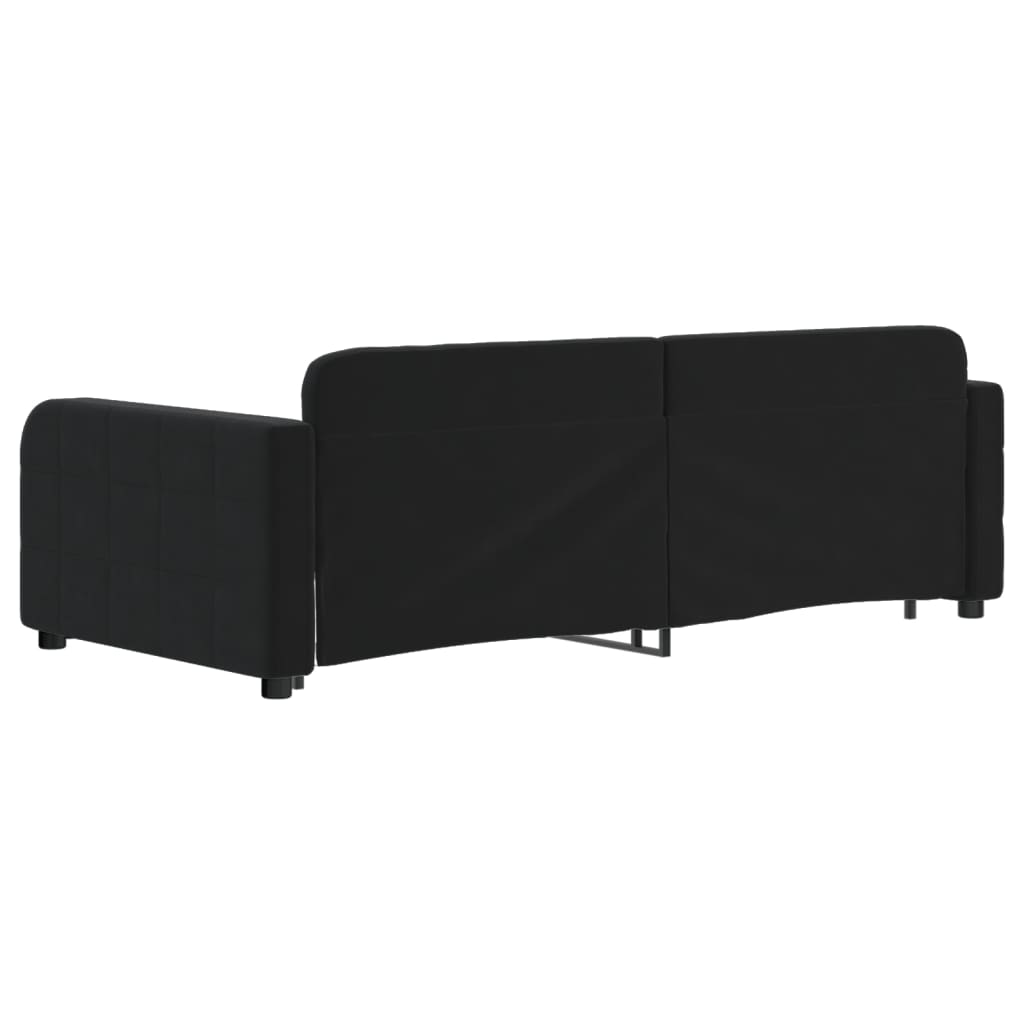 Divano Letto con Letto Estraibile-Sofa Letto-Daybed Nero 90x190 cm in Velluto 598700