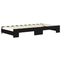 Divano Letto con Letto Estraibile Nero 90x190 cm in Velluto