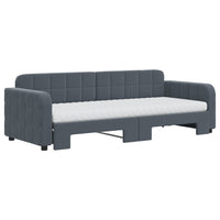 Divano Letto Estraibile Materassi Grigio Scuro 80x200cm Velluto 3196947