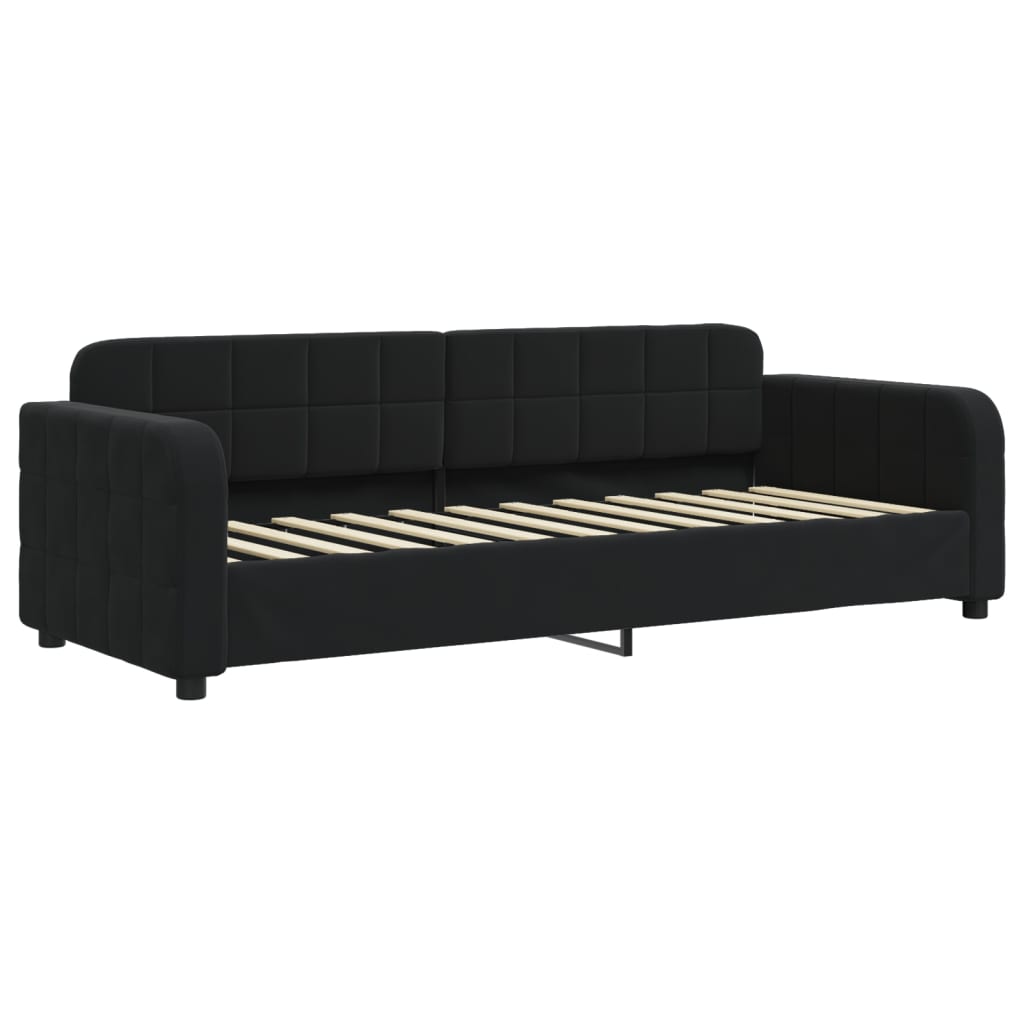 Divano Letto Estraibile con Materassi Nero 80x200 cm Velluto 3196950