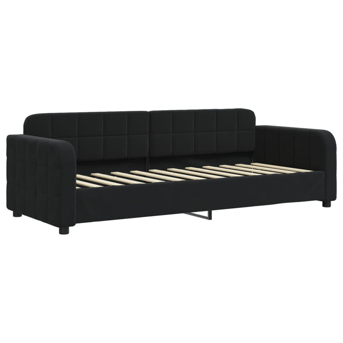 Divano Letto Estraibile con Materassi Nero 80x200 cm Velluto 3196950