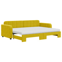 Divano Letto Estraibile con Materassi Giallo 80x200 cm Vellutocod mxl 82692