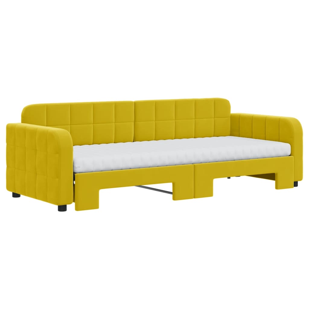 Divano Letto Estraibile con Materassi Giallo 80x200 cm Vellutocod mxl 82692