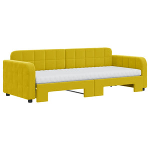 Divano Letto Estraibile con Materassi Giallo 80x200 cm Vellutocod mxl 82692