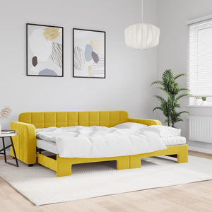 Divano Letto Estraibile con Materassi Giallo 80x200 cm Vellutocod mxl 82692