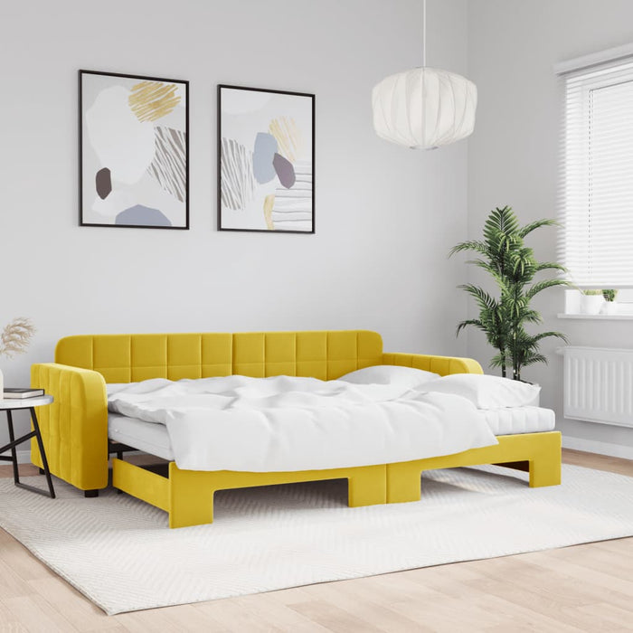 Divano Letto Estraibile con Materassi Giallo 80x200 cm Vellutocod mxl 82692