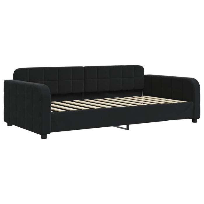 Divano Letto Estraibile con Materassi Nero 90x200 cm Velluto 3196957