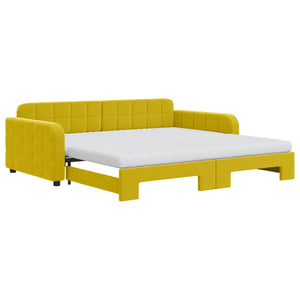 Divano Letto Estraibile con Materassi Giallo 100x200 cm Vellutocod mxl 106632