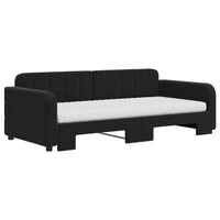 Divano Letto Estraibile con Materassi Nero 90x190 cm Velluto