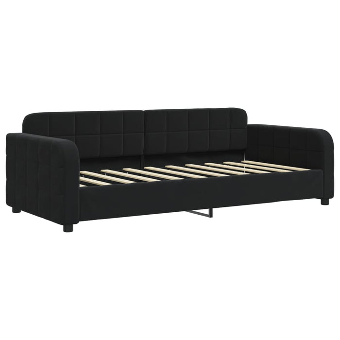 Divano Letto Estraibile con Materassi Nero 90x190 cm Velluto