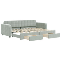 Divano Letto Estraibile Cassetti-Sofa Letto-Daybed Grigio Chiaro 80x200cm Velluto 295929