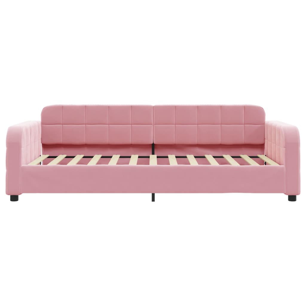 Divano Letto Estraibile con Cassetti Rosa 80x200 cm Velluto 3196973