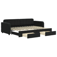 Divano Letto Estraibile con Cassetti Nero 80x200 cm in Vellutocod mxl 130700