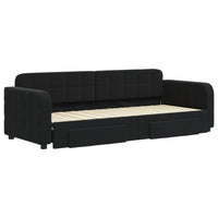 Divano Letto Estraibile con Cassetti Nero 80x200 cm in Vellutocod mxl 130700