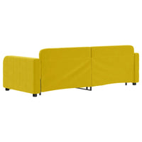 Divano Letto Estraibile con Cassetti Giallo 80x200cm in Velluto 3196975