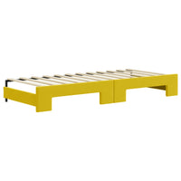 Divano Letto Estraibile con Cassetti Giallo 80x200cm in Velluto 3196975